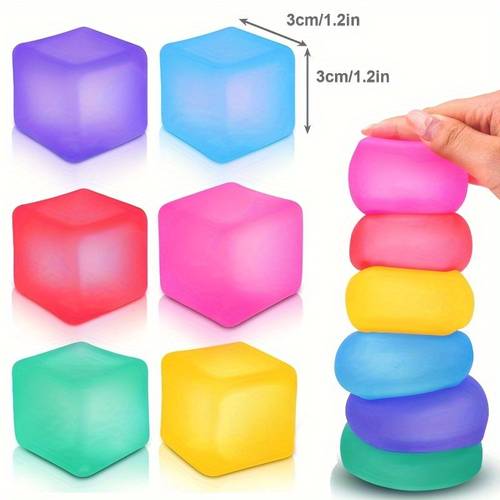 5pcs random colours and styles colorful and fun frosted ice block squeezing toys their is similar to ice cubes unique and stretchable toys are soft sensory toys classroom rewards and ideal holiday gifts