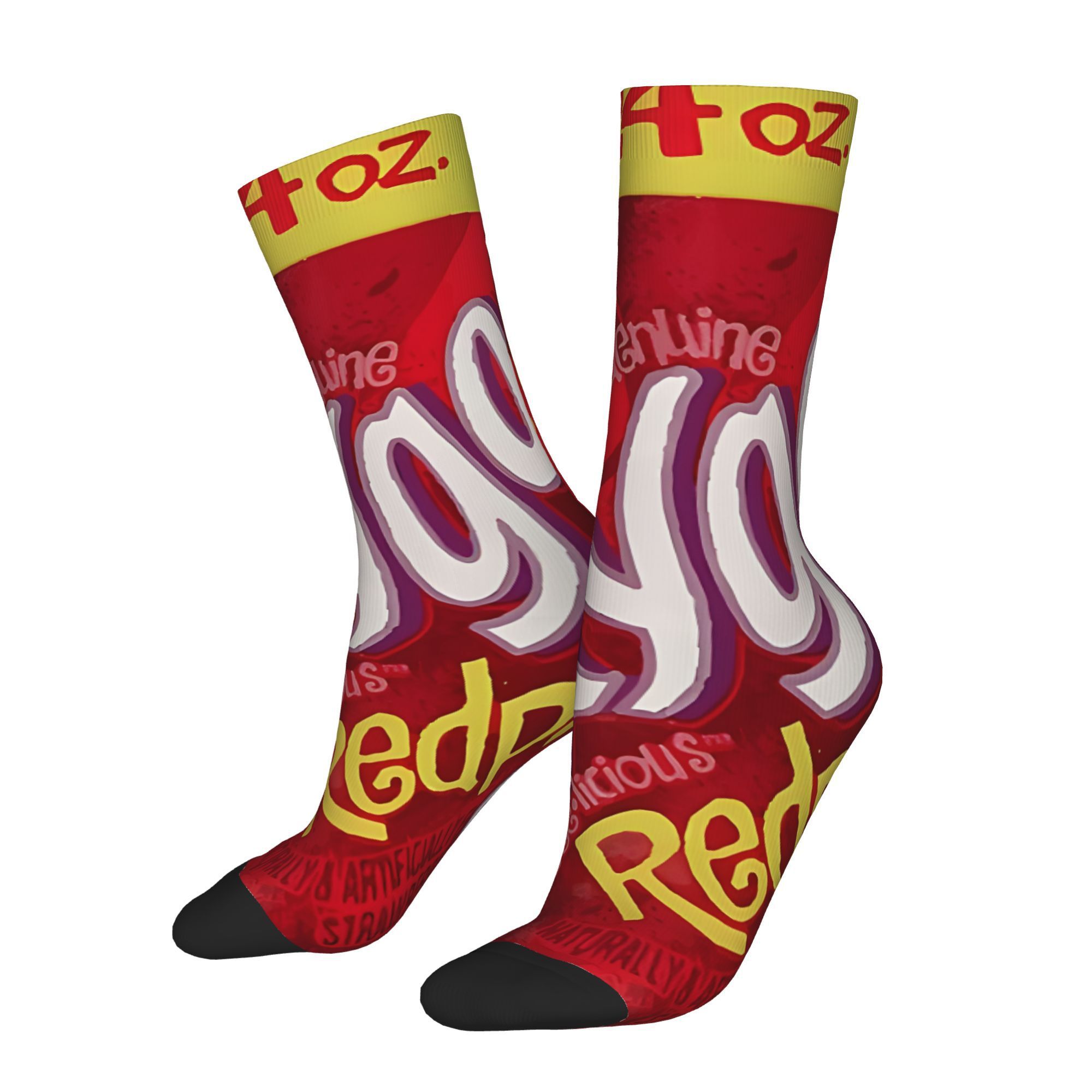 

1 Pair , Polyester & Elastane , Knit Fabric, Novelty Crew Socks With Random Print, With Hand Washable For Hip Hop Style