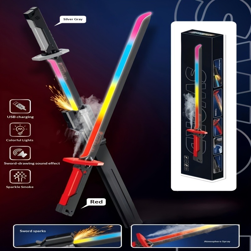 oferta       de cosplay profesional de  , espada led, sable   - características:   eyectable al desenvainar, led multicolor, efectos de sonido, recargable tipo-c, ideal para vlogging,  , regalo para adolescentes y   4