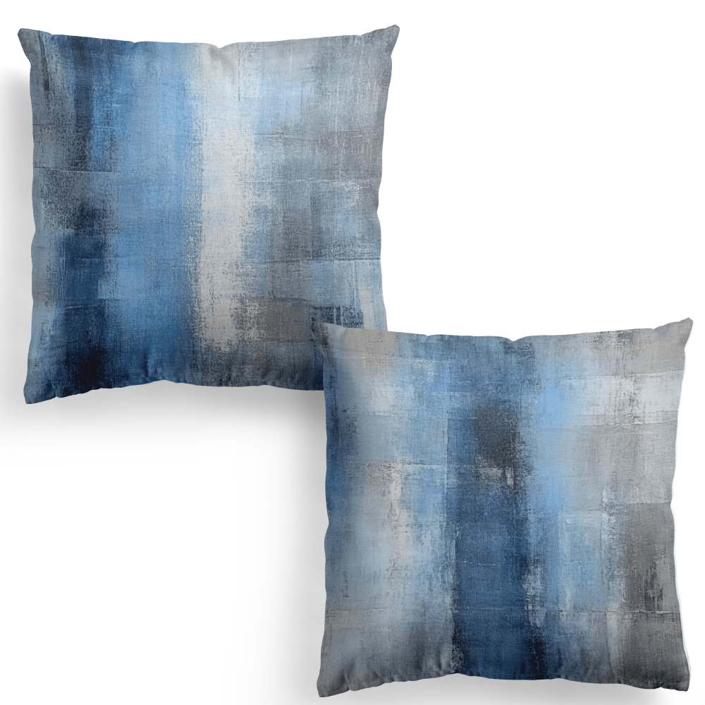 

2pcs, Housse de Coussin d'Art Bleu et , Décoration Moderne de Galerie, Coussins Décoratifs pour Chambre à Coucher et Salon 18 Pouces Ensemble de 2