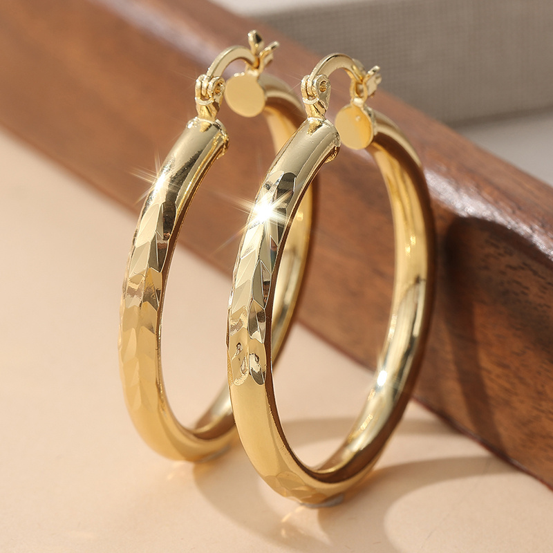 E-shop KC Goldplattierte Creolen für Damen – Klassisches Minimalistisches Design, Langlebige Alltags- und Festtagsschmuckstücke als Geschenk zu