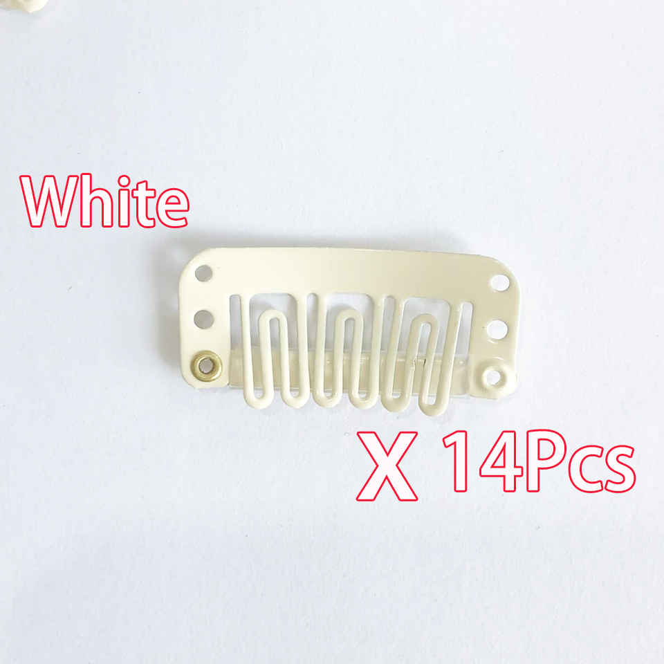TEMU 14pcs U Shaped Metal Clips With Soft Rubber Stainless Steel Material For Human Hair Snap Hairpin Extensions Metal Comb