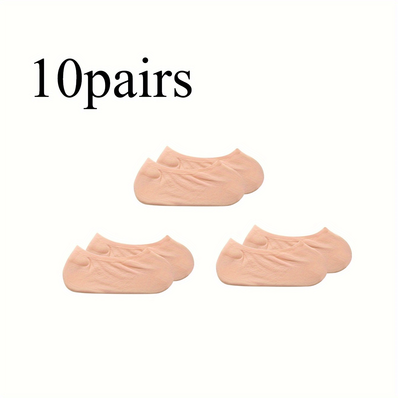 10 Pairs Of Solid Invisible Socks, Comfortable Breathable Low-cut Ankle Socks, Non-slip Silicone Grip Socks, Women's Stockings And Socks