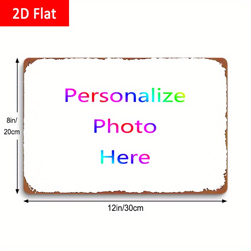 TEMU 1pc Custom Photo Personalized Metal | Vintage Aluminum Photo Display, 8x12 Inch (20x30cm), Wall Hanging, Suitable For Home And Office, With