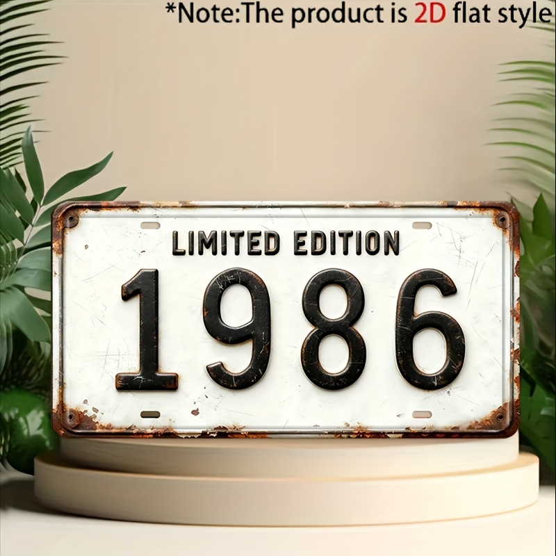 E-shop 2D-Flach, . Vintage 1986 Limitierte Auflage Holz-Wandschild – Retro-Holz geeignet für Auto-Höhle, Männerhöhle, Deko – Rustikal geeignet für