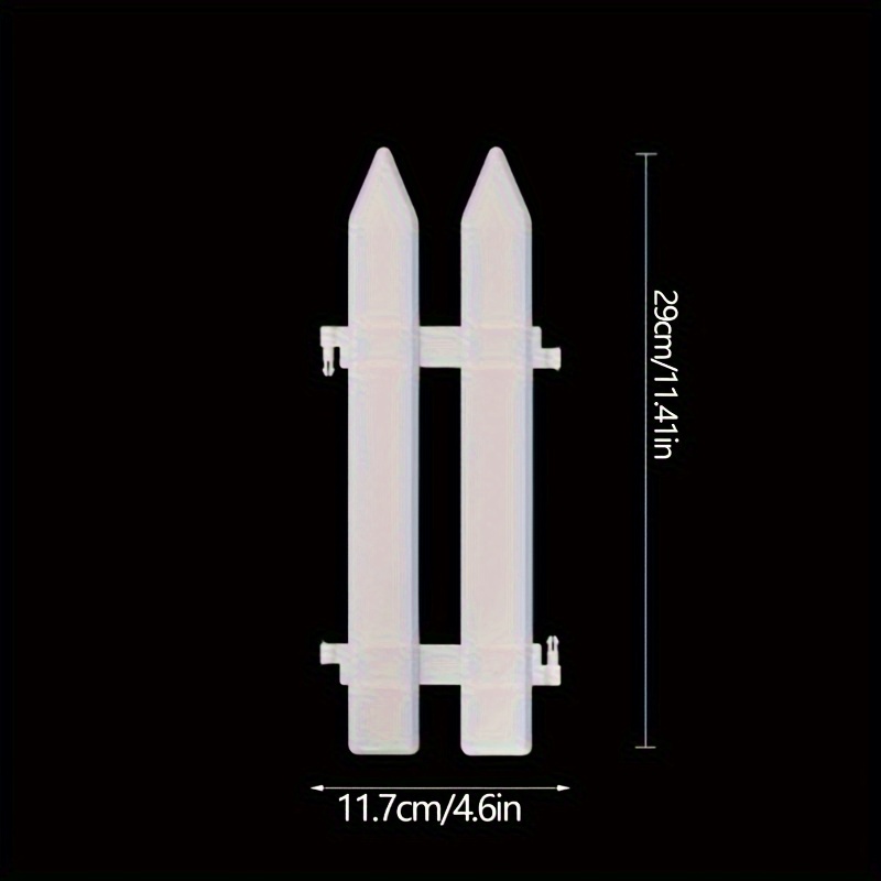 Juego de 10 paneles de valla de jardín de plástico blanco resistente que miden 19.69 por 11.42 pulgadas (50 por 29 cm) - Resistentes al agua y al óxido, fáciles de mantener, ideales para zonas de juego, huertos, decoraciones navideñas y festivas | Vallas ornamentales para