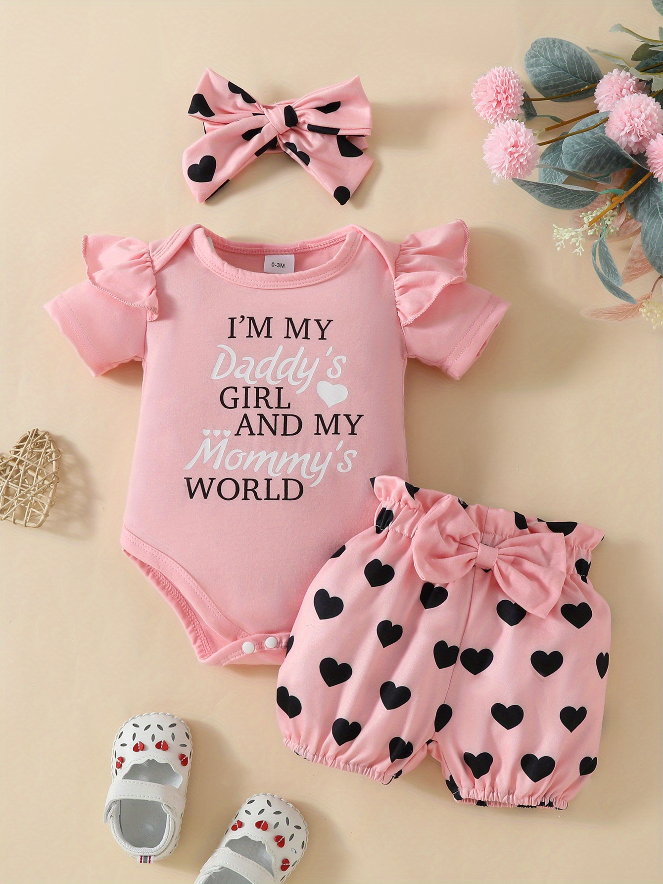 baby girls daddys girl world print lovely outfit Temu