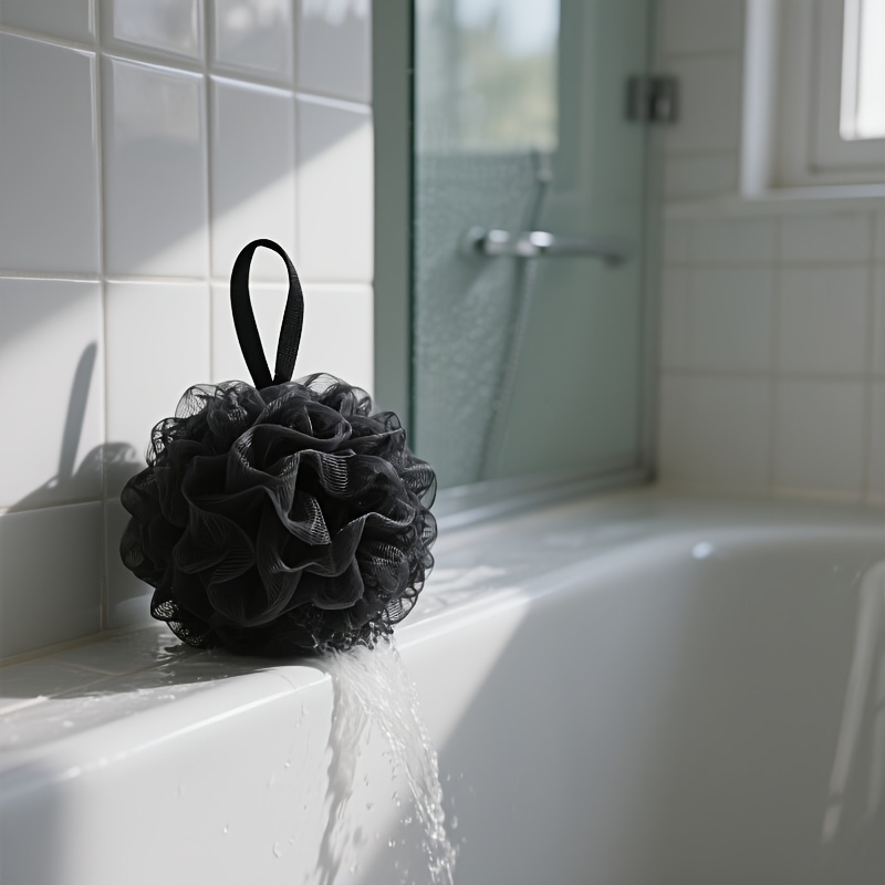 2pcs Soft Mesh Shower Sponge Set with Ergonomic Handle