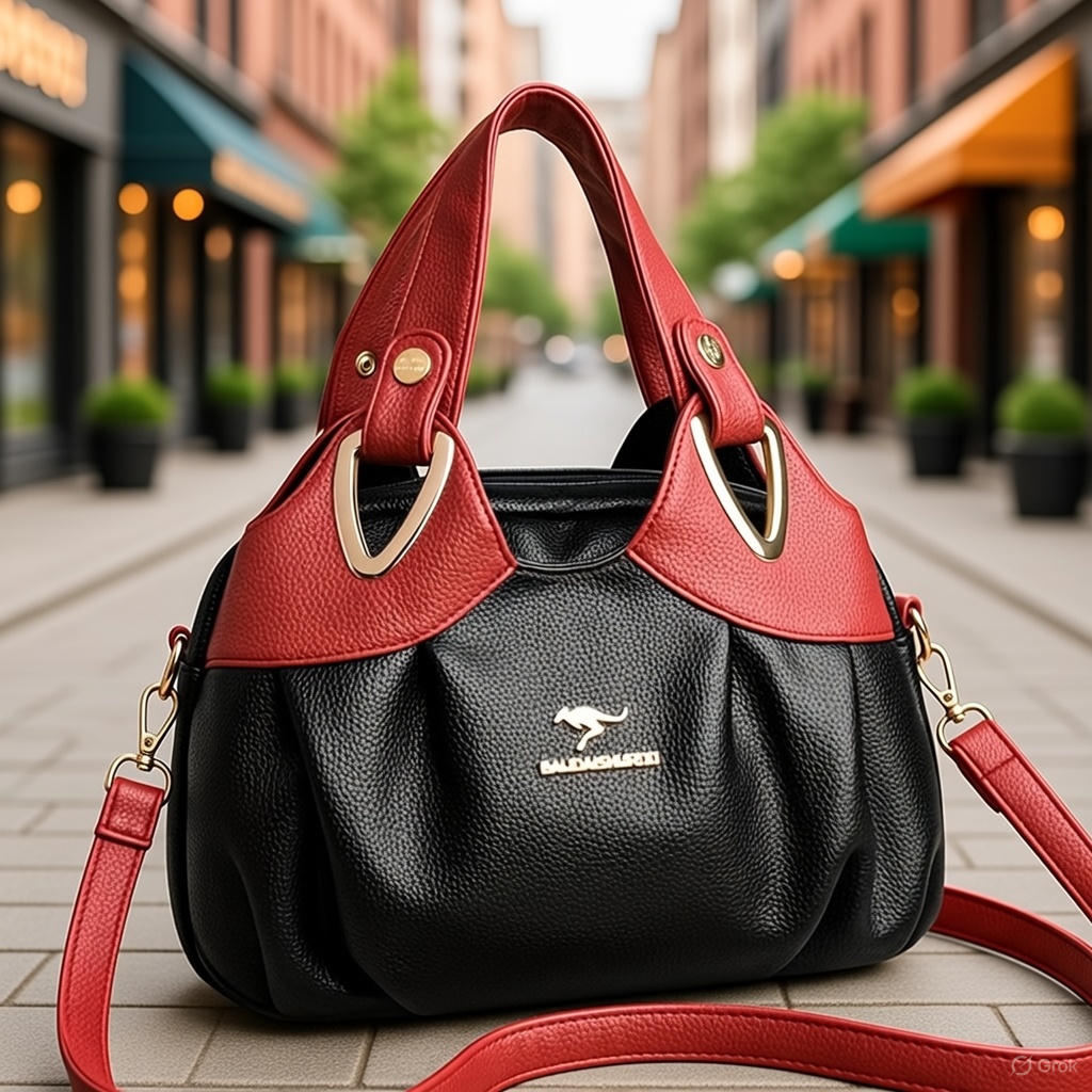 TEMU Luxurious Color-blocking Design Women's Handbag And Shoulder Bag, With Delicate Materials For A Fashionable . Unique Decoration On Strap