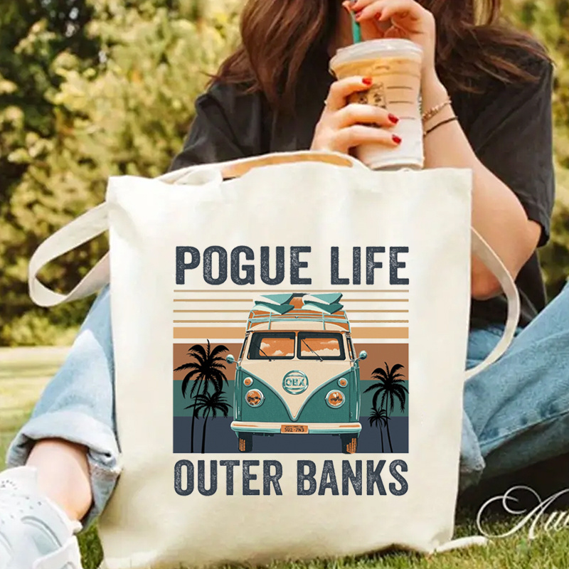 

Life Print Tote Bag Women' Casual Canvas Bag