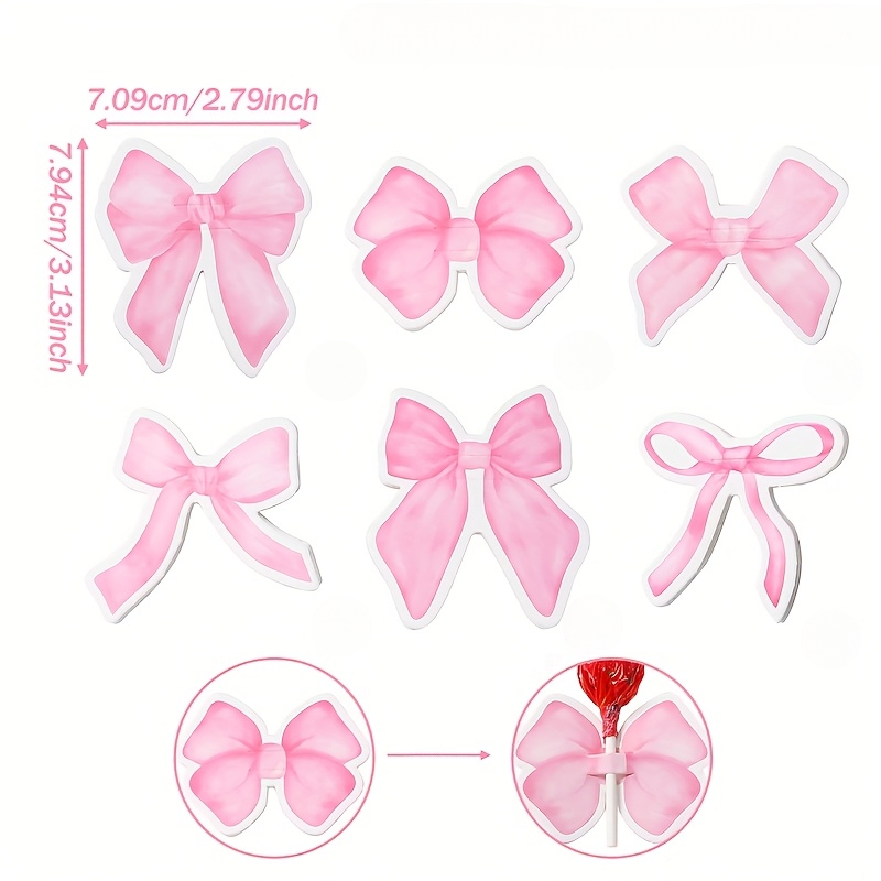 E-shop 12 Stück Rosa Schleifen & Blumen Girlanden Schleifen – Fertig, Keine Montage Erforderlich, Süße Niedliche Papier Partydekorationen für