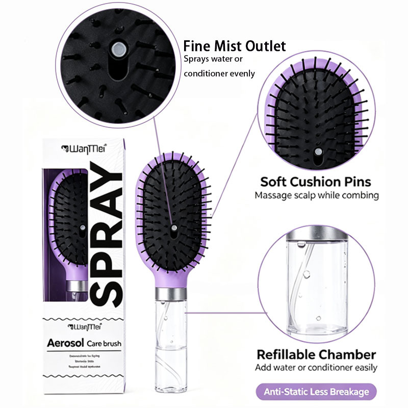 2pcs WanMei 2-in-1 Hair Styling Tool & Detangling Brush