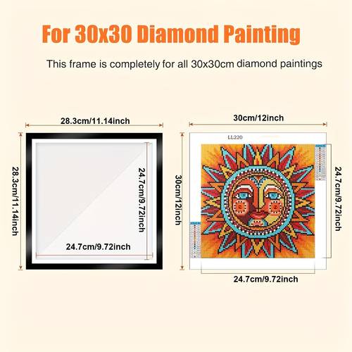5pcs diamond painting frame set suitable for 30x30cm diamond paintings magnetic self diamond painting frames with hooks diamond painting frames for walls windows and doors