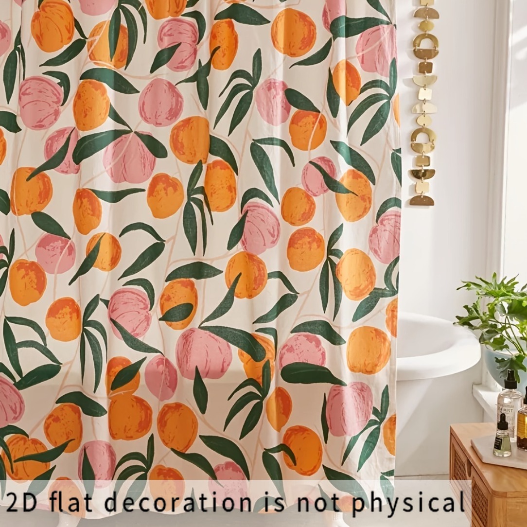 TEMU 2d Flat, 2d Curtain 1pc, Cartoon Curtain, Made Of Durable Material, Easy To Care For, Washable, Perfectly Suitable For Bathroom Decoration,