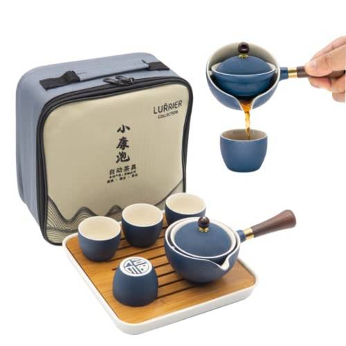 portable chinese gongfu tea teapot with 360 tea maker inner pot all in one travel suitable for home office outdoor gift bag included compact for home brewing for traditional chinese tea device