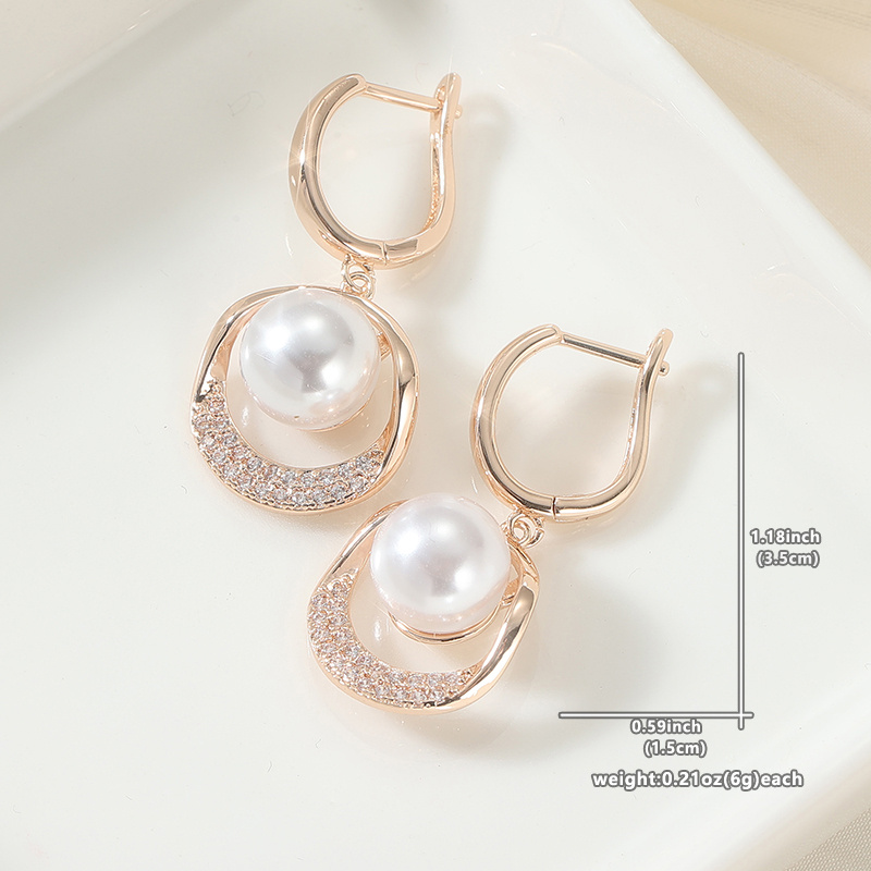 Women's Rose Gold & Cubic Earrings, Elegant Tassel Design