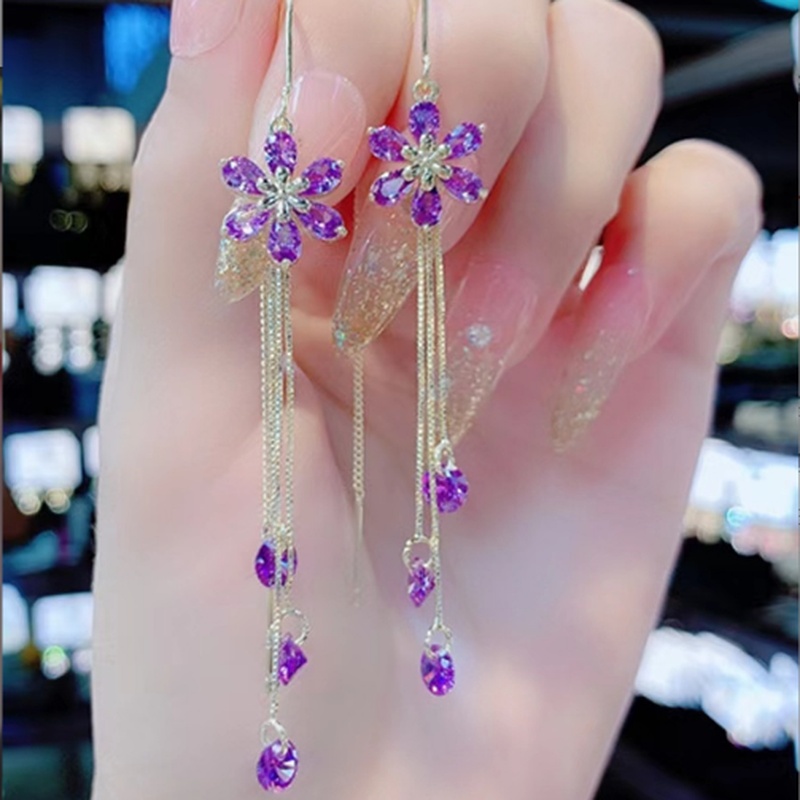 TEMU 1 Pair Of Elegant Floral Earrings, Fashionable Pendant Luxury Women's Ear Accessories, Banquet Dinner Stylish Ornaments