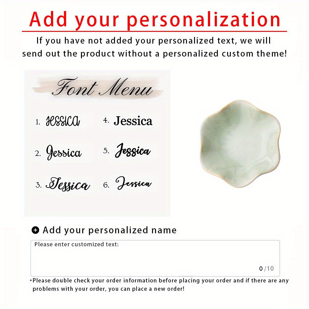 TEMU Personalized Custom Floral Porcelain Jewelry Plates, Ring And Key Jewelry Plates, Custom Ring Plates, Bridal Party Favors Jewelry Plates,