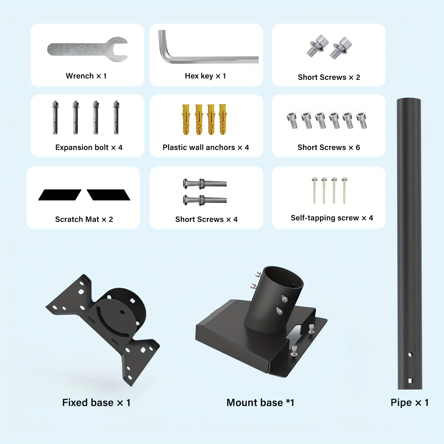 Kit d'installation robuste Starlink 3ème génération avec support de montage de poteau réglable et adaptateur de tuyau - Compatible avec l'antenne standard V3, support rotatif de toit, aucune batterie nécessaire, installation facile pour l'internet satellite, configuration d'internet satellite