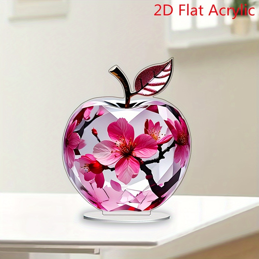 

1pc Elegant Cherry Acrylic Tabletop Decor - Ornament For , Ideal For Bedroom, Cafe, And Living Room