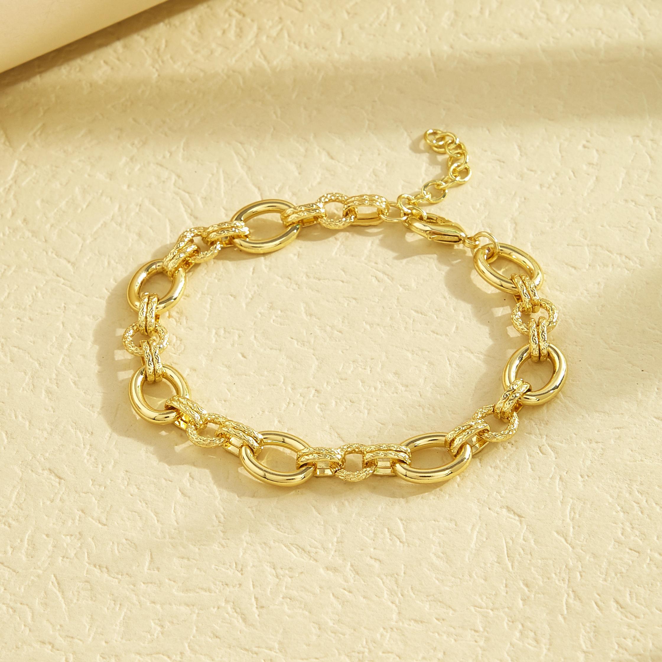 Embossed Ring 18k Gold-plated Bracelet