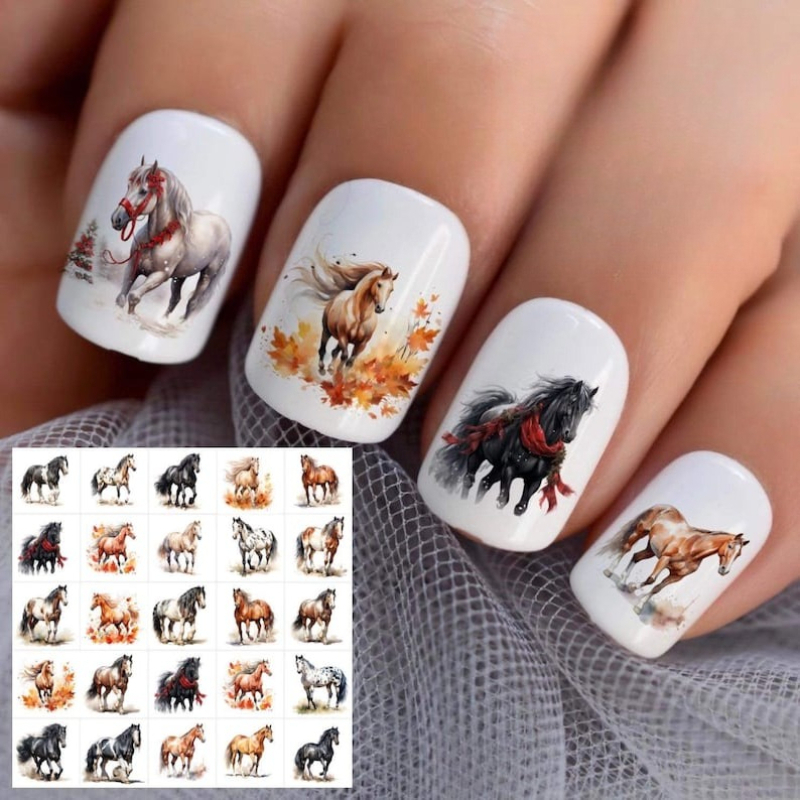 1pc Horse Pattern Water Transfer Nail Decal