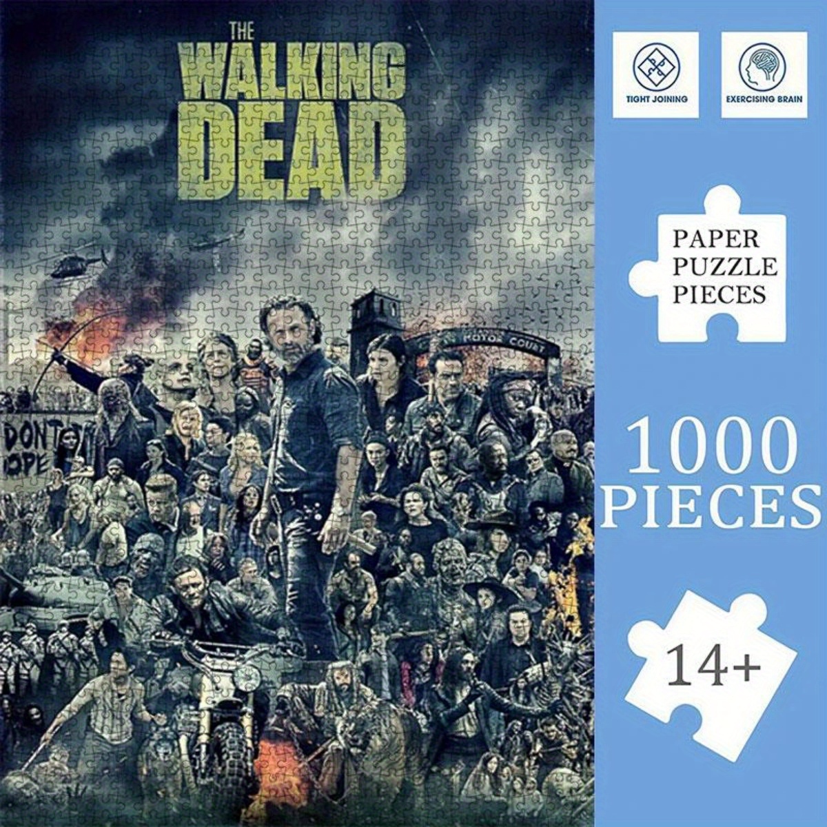TEMU 1000 Adult Puzzles - Frameless - Puzzles - Zombie Series Scenes - Suitable For Home, Office, Living Room, Bedroom, Cafe, Bar - Suitable For