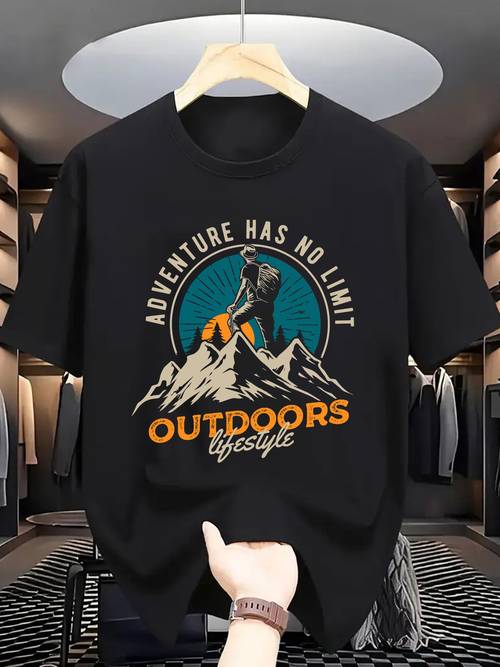 item picture outdoor adventure style short sleeve shirt featuring adventure limit outdoors lifestyle and elements showcasing of adventure ideal for outdoor exploration and camping activities