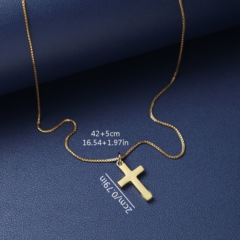 Custom Stainless Steel Cross Pendant Necklace — Personalized Gift