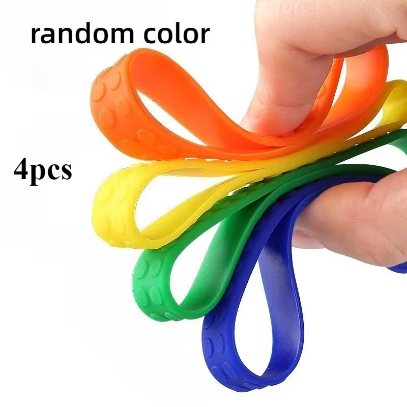 TEMU 2/4-pack Silicone Dot Resistance Bands For Toe Stretching And Strengthening Training, Lightweight And Reusable Fitness Straps, Suitable For Men,