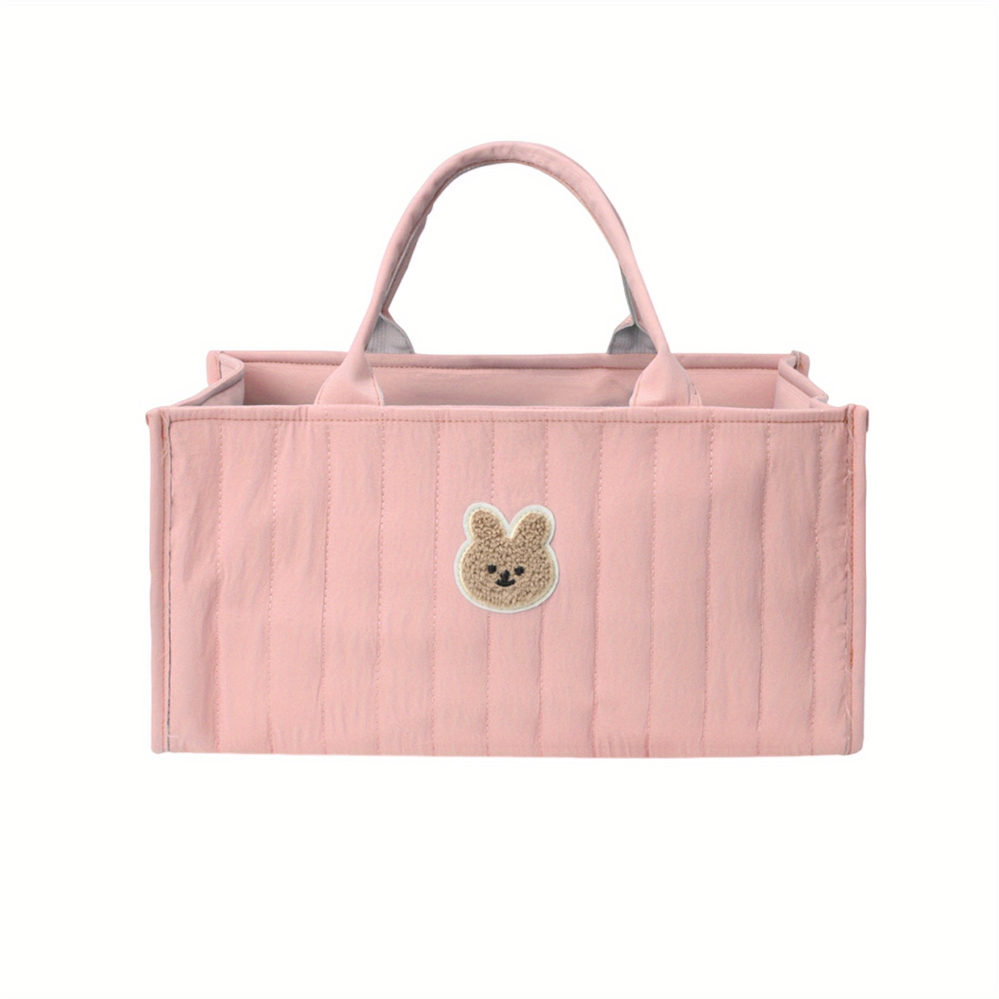   multi compartment diaper tote bag rabbit embroidery large capacity baby bag