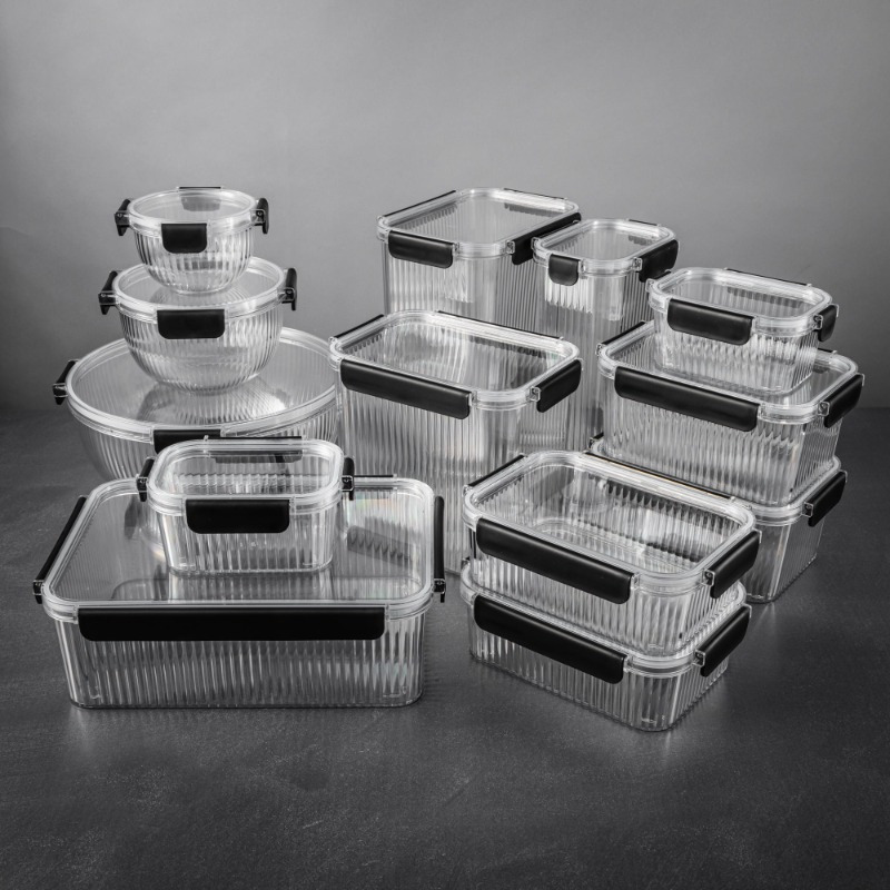 2pcs clear glass food storage containers with black handles airtight microwave safe   cakes   and more stackable design for easy organization cake storage stackable containers   closure cake storage containers Product details 6