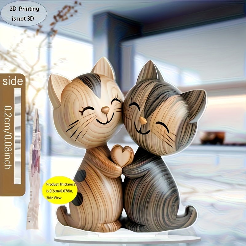 E-shop 2D Flach, 2D Ebene, . Acryl Desktop Ornament Dekoration, Niedliches Katzen Ornament, Einzigartiger Charme!! 2D Flach für wohnung