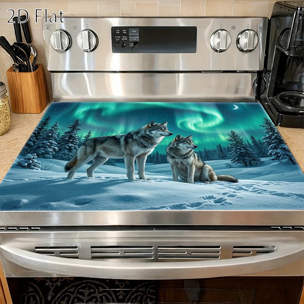TEMU 2d Flat And Scene Stove Protector Mat, Heat Resistant, Wear Resistant,, Durable, Easy To Clean And Reusable, For Gas Stove, Induction Cooker,
