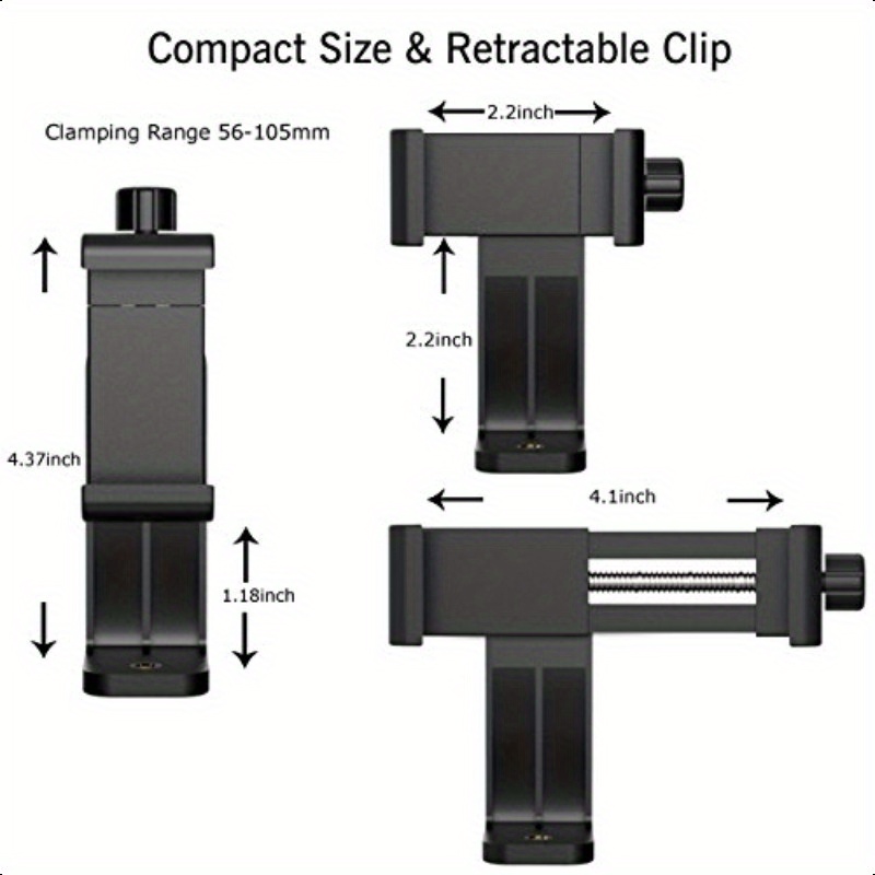 Ailun Dual-Angle Vertical & Horizontal Phone Holder with 360° Rotatable Adjustable Clip, 1/4
