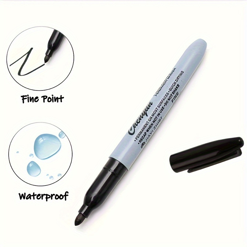 

Black Permanent Markers Fine Tip, 10-count Waterproof, Smudge Proof, Quick Drying