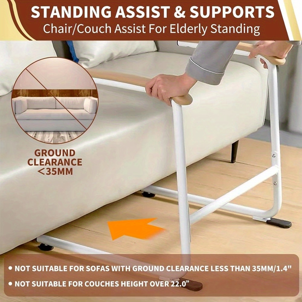 Ergonomic Aluminum Alloy Standing Aid for Seniors - Adjustable Height, Hand-Free Mobility Support with Padded Armrests & Stabilizing Foot Pads, Portable Senior Mobility Aid, Standing Aid for Seniors, Comfortable Design, Secure Strap Feature
