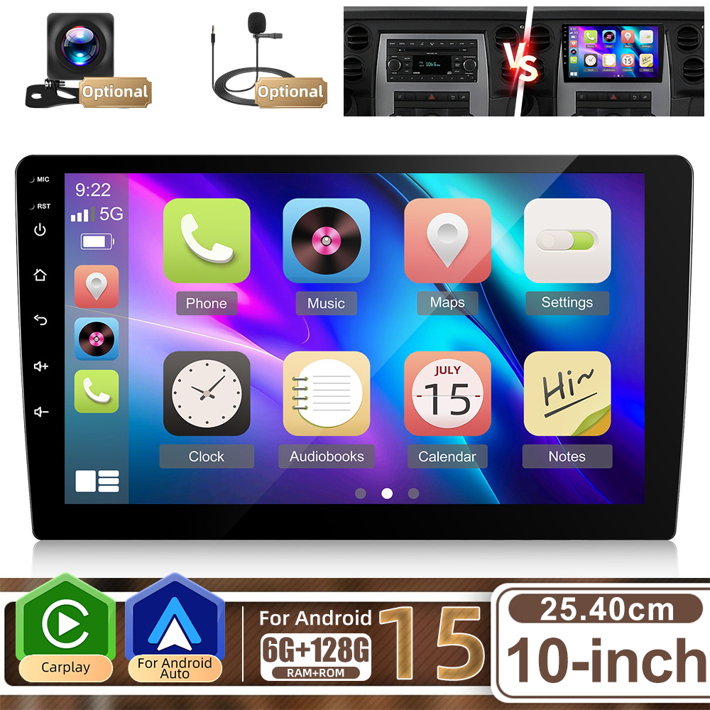 [6G+128GB] za 15 Double Din 10-palčni Univerzalni 8-jedrni DSP Avtoradio Stereo Multimedijski Predvajalnik Panoramskim Digitalnim Radiem z