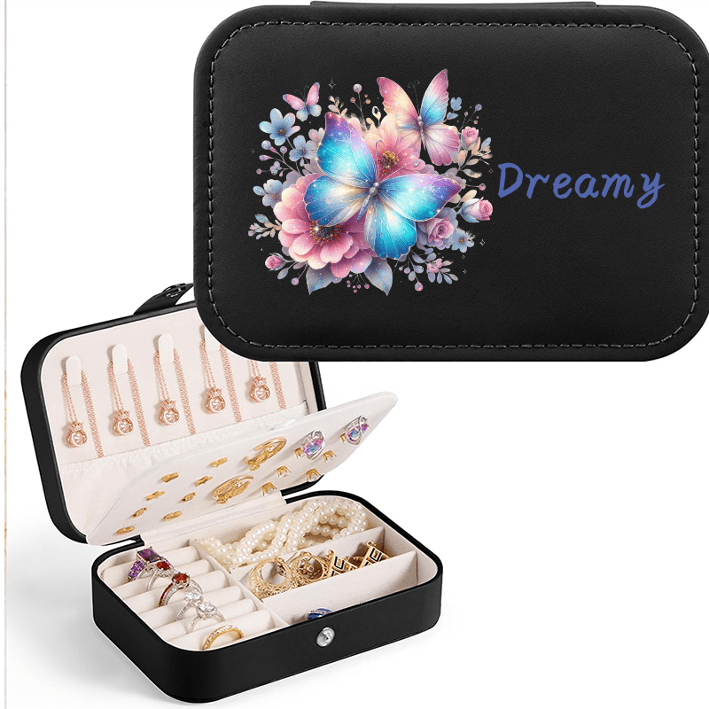 Personalized Sparkle Glitter Butterfly Jewelry Storage Box