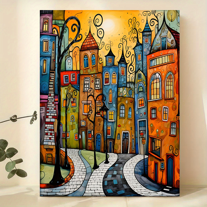 

Vibrant 12x16" Canvas Art Print - With Buildings, Ideal For Wall Decor, Living Room, Bedroom, Kitchen, Hotel, Cafe, Room Decor