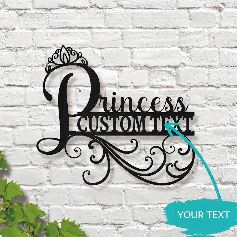 

Personalized Princess Metal Wall Plaque - Custom Name Sign, Waterproof For Indoor/outdoor Decor, Perfect Housewarming Gift, Ideal For , Garden Decor