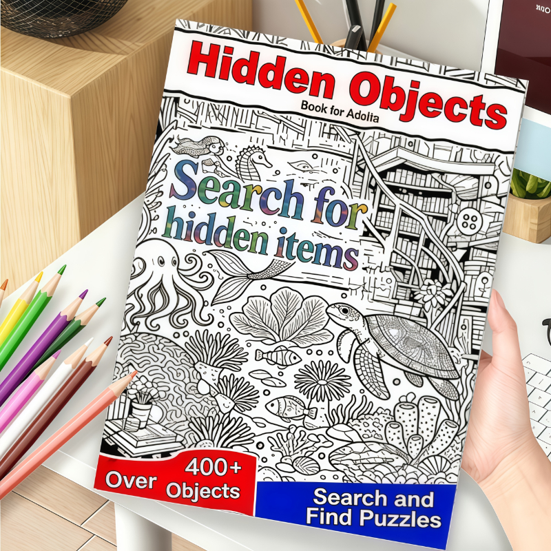TEMU Adult Coloring Treasure Hunt Puzzle Book 2-in-1 Coloring Book, Suitable For Adults And Seniors, Brain Training Stress Relief Gift, Very