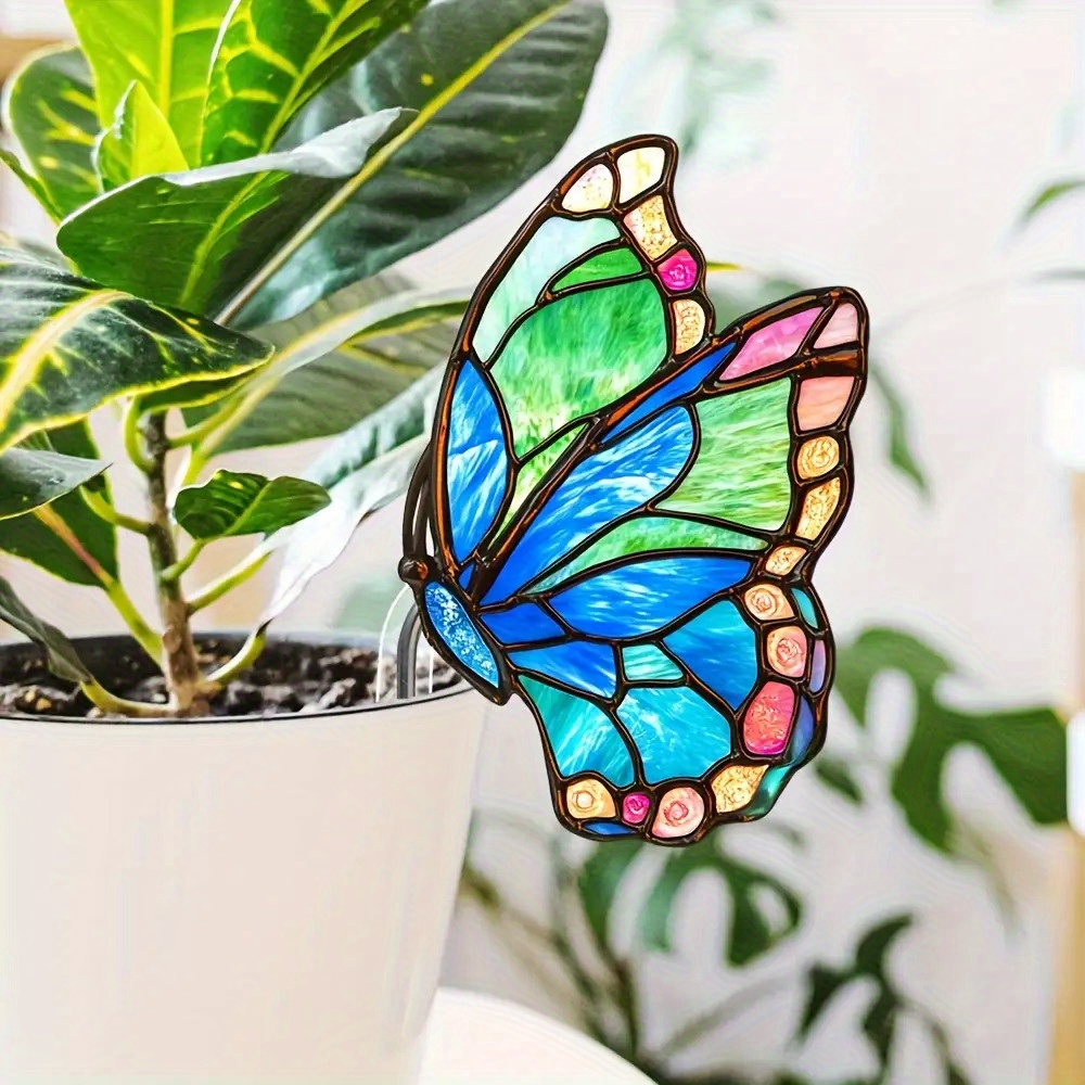 TEMU 2d Flat, [2d Flat] 2d Acrylic Bonsai Decoration - Garden Flowerpot Accessories, Potted Plant Stake Insert, Decorative Potted Plant, 2d Flat