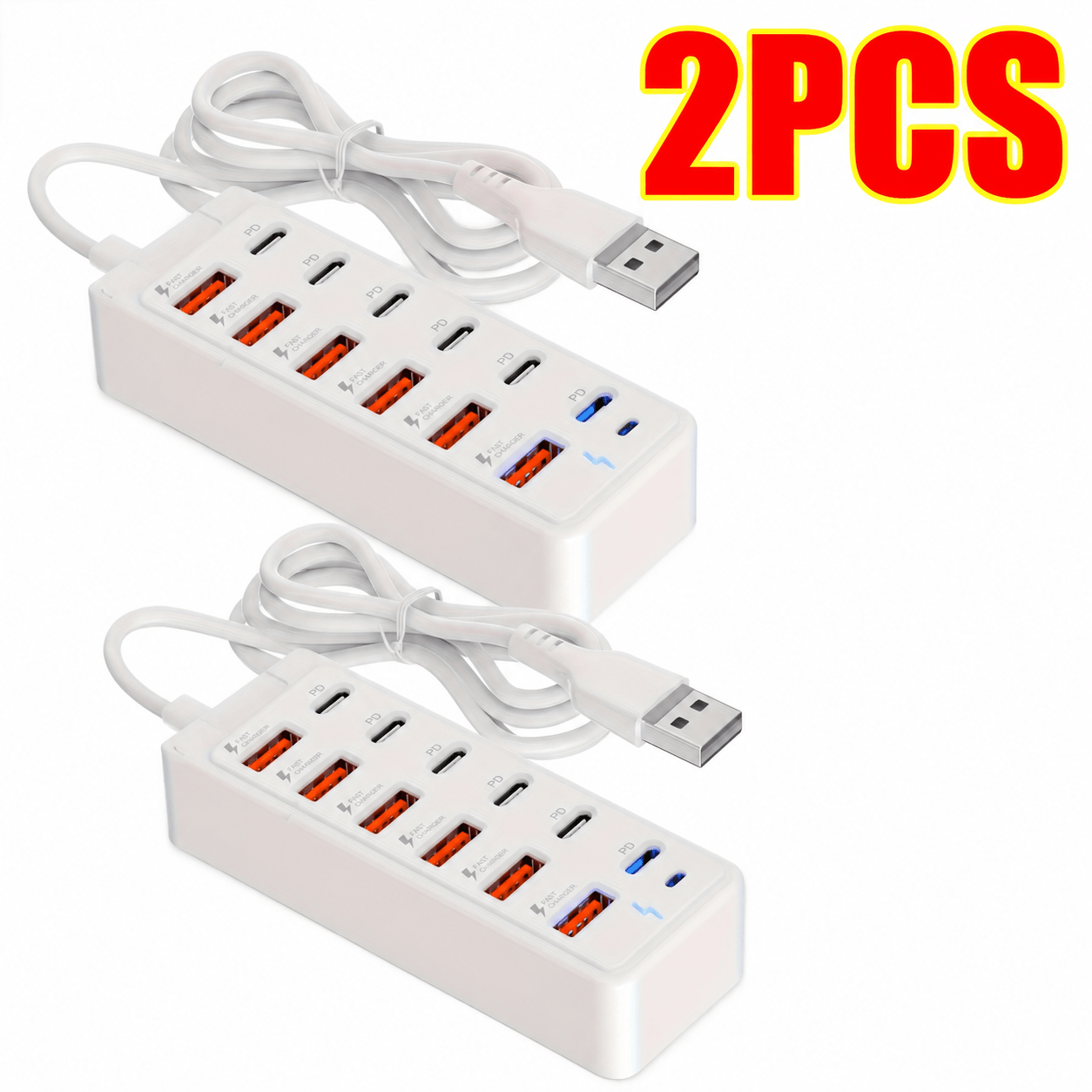 TEMU 12-port Usb Fast Charging Station | 6×type-c Pd + 6×usb-a Ports, Up To 25w Per Port, , Charging For /multiple Devices, Power For Tech