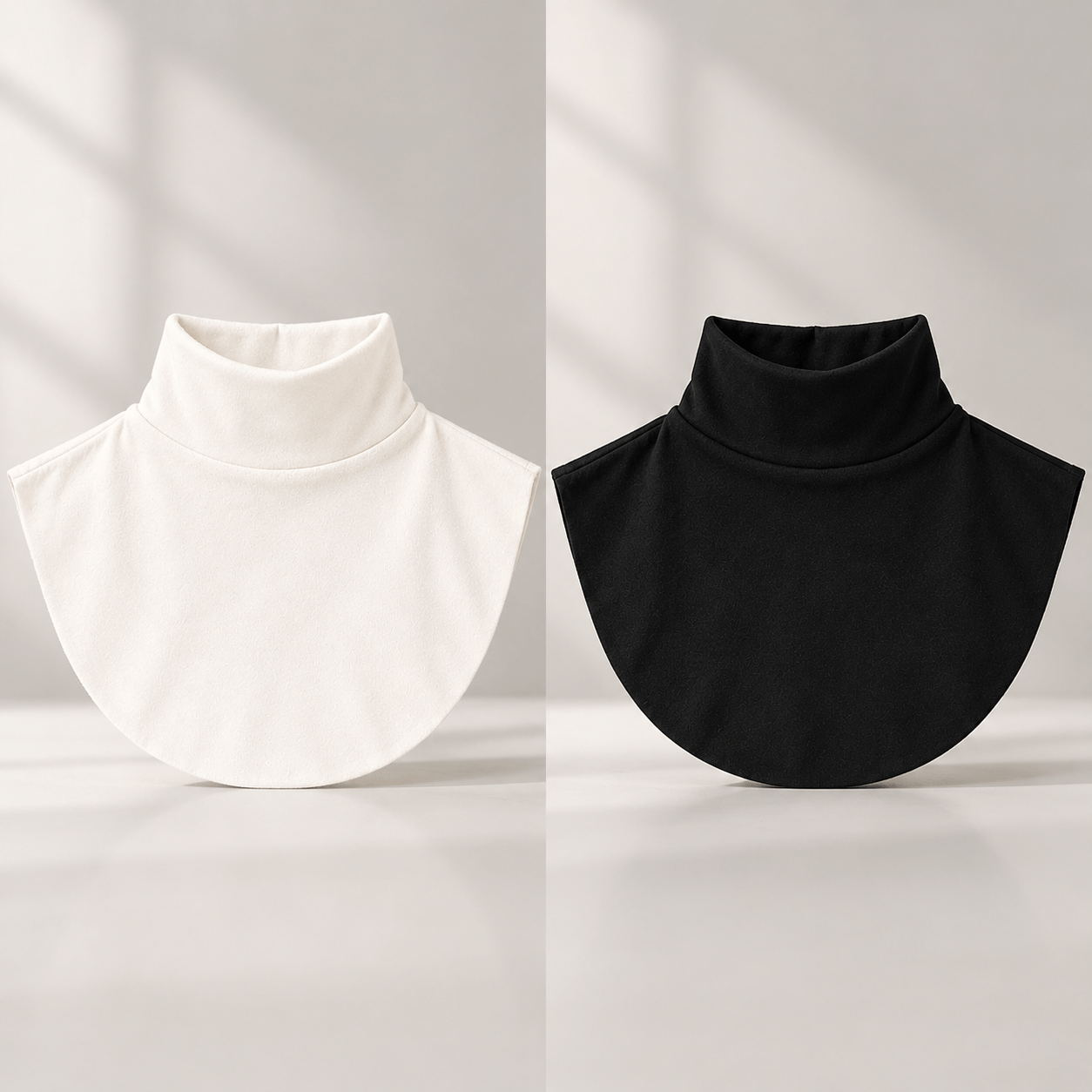 TEMU 2pcs Autumn/winter Women's High Neck Fake Collar, Solid Color High- Layer Decoration, Warm And Cervical Spine Protective, Base Layer Top For