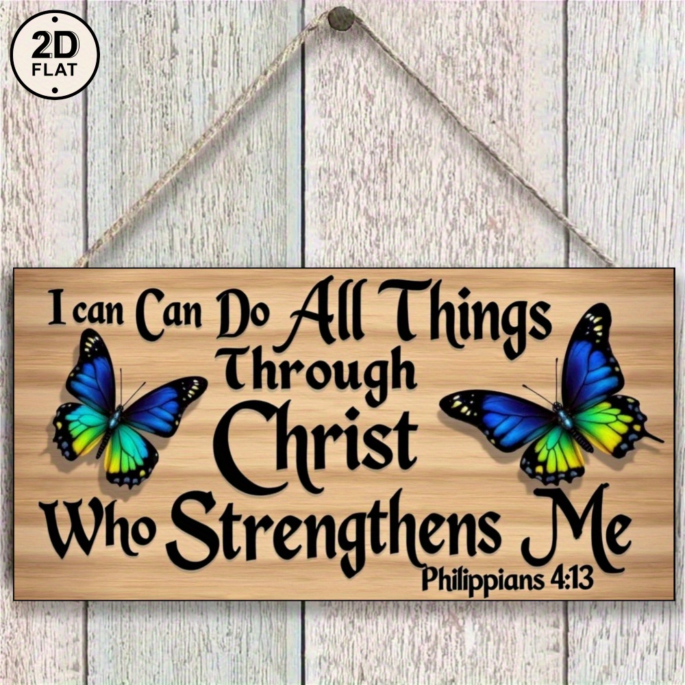 2d flat 2d flat wooden plaque with philippians 4 13 scripture but scripture wall   wood multicolor home church office decor inspirational bible   wall mounted religious gift 2d flat