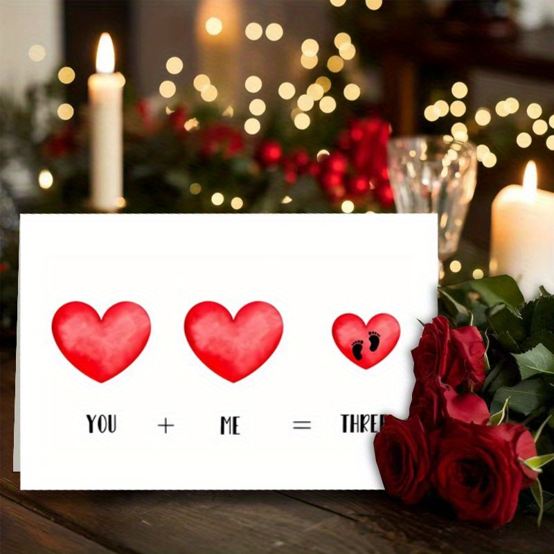 TEMU Lustige Schwangerschaftsankündigungskarte Valentinstag Geschenk 1 Stück, Einzigartiges Geschenk für Ehemann, Babyankündigungskarte für Papa,