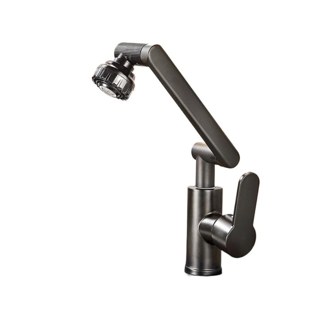 Image of 360° Rotation Washbasin Faucet High Arc 2 Inlet Pipes For Bathroom Kitchen Sink 2.8kg