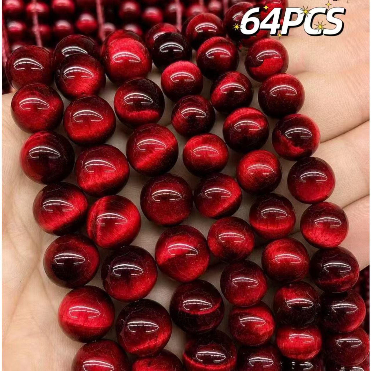 TEMU 64pcs 's Eye Glass Loose Beads, Jewelry Diy Materials, Jewelry Diy Beading, Handmade Diy, Decorative Supplies, Used For Keychains, Bracelets,