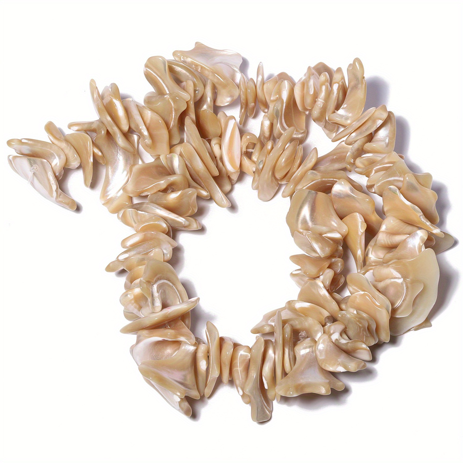 TEMU 85pcs Of Natural Irregular Shell Beads Ranging From 16 To 22mm, Perfect For Unique Jewelry Such As Elegant Bracelets, Necklaces, Earrings, And